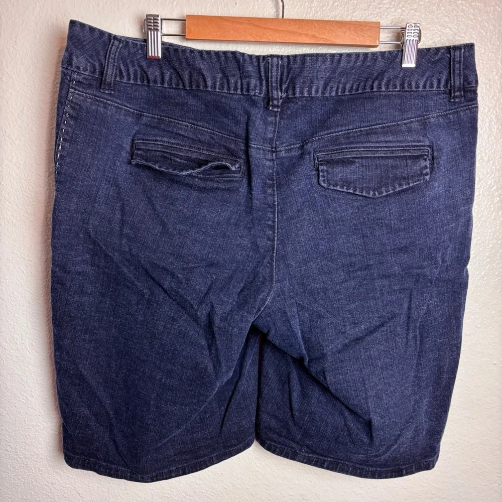 Old Navy Womens Plus 18 Low Waist Denim Bermuda Shorts Stretch Dark Wash Y2K